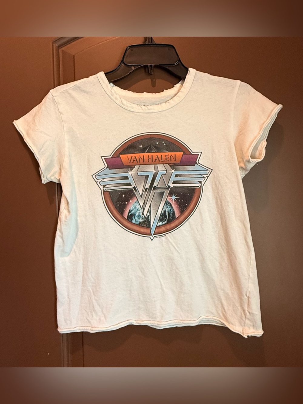 Van Halen Women's White Short Sleeve Graphic Tee - Vintage Logo